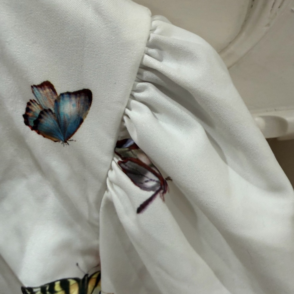 Fairycore Boho Butterfly & Floral Lace Crop Top Fairycore Romantic - Picture 11 of 16